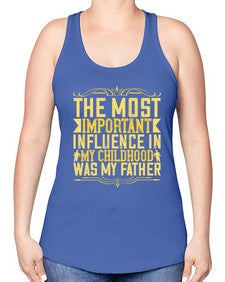 the most important influence in my childhood was my father 594# - parents day -Racerback Tank