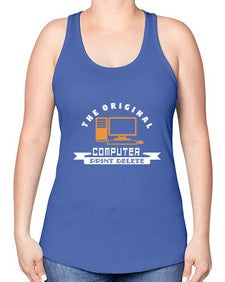 the original computer print delete 12# - computer -Racerback Tank