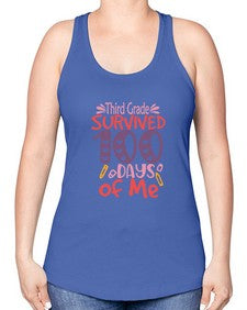thirdgrade survived one hundred days of me 980# - third grade -Racerback Tank