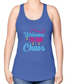 welcome to our chaos 545# - unicorn -Racerback Tank