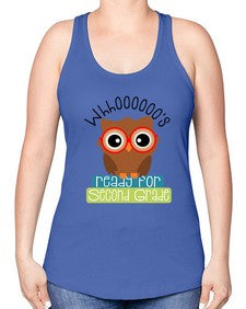 whooos ready for second grade 1007# - second grade -Racerback Tank
