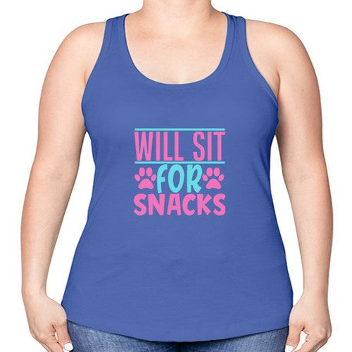 will sit for snacks Style 57# - dogs -Racerback Tank