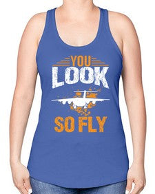 you look so fly  53# - airplane -Racerback Tank