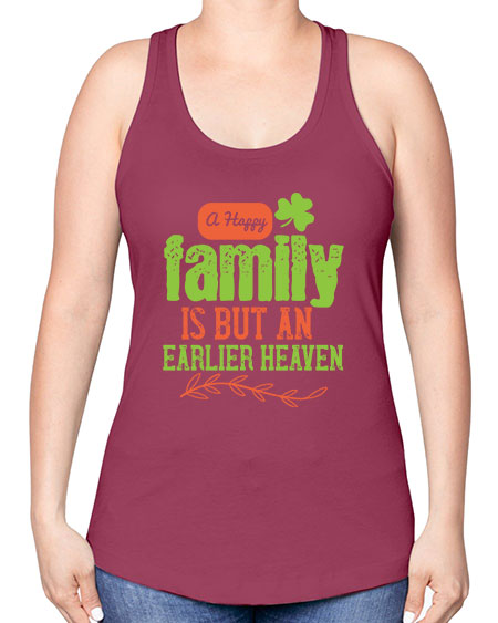 A happy family is but an earlier heaven Style 11# - kids -Racerback Tank