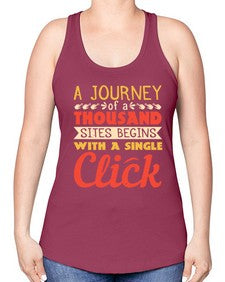 A journey of a thousand sites begins with a single click 79# - internet -Racerback Tank