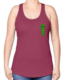 Alien in Pocket Side 3# - ufo -Racerback Tank
