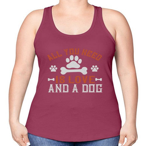 All You Need Is Love And A Dog Style 177# - dogs -Racerback Tank