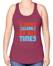All surfaces clean at all times Style 38# - cleaner -Racerback Tank