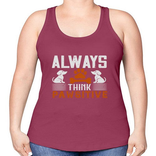 Always Think Pawsitive Style 133# - dogs -Racerback Tank