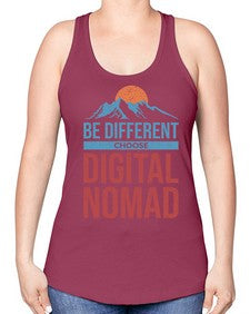 Be Different Choose Digital Nomad 28# - internet -Racerback Tank