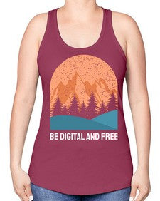 Be Digital and Free 27# - internet -Racerback Tank