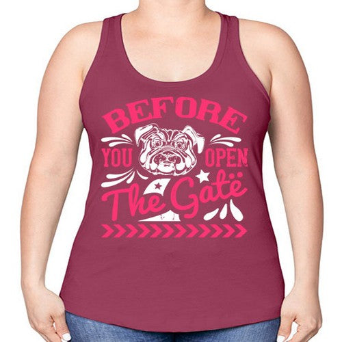 Before You Open The Gate Style 17# - dogs -Racerback Tank