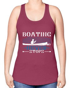Boating never stops 6# - boats -Racerback Tank