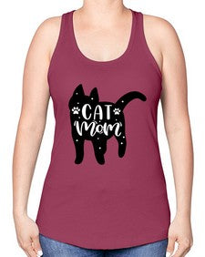 Cat Mom Style 86# - cats -Racerback Tank