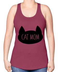 Cat Mom - cats -Racerback Tank