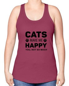 Cats Make Me Style 40# - cats -Racerback Tank