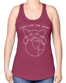 Cats Rule the World - cats -Racerback Tank