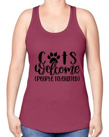 Cats Welcome Style 91# - cats -Racerback Tank