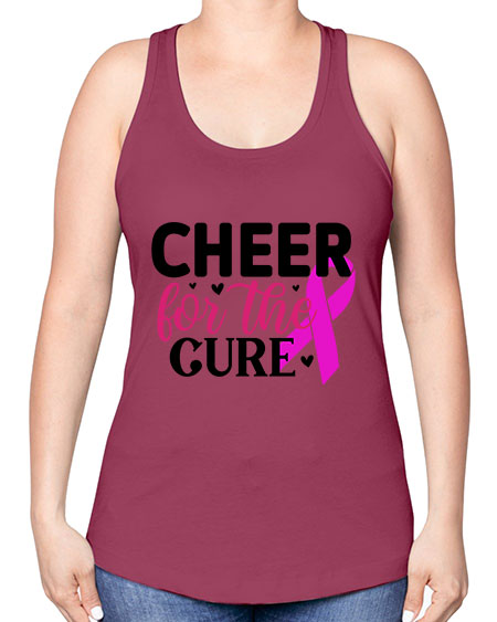 Cheer for the Cure 28# - breast cancer -Racerback Tank