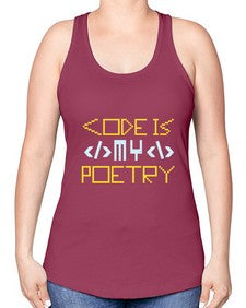 Code is my poetry 21# - computer -Racerback Tank