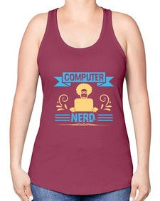 Computer Nerd 10# - computer -Racerback Tank