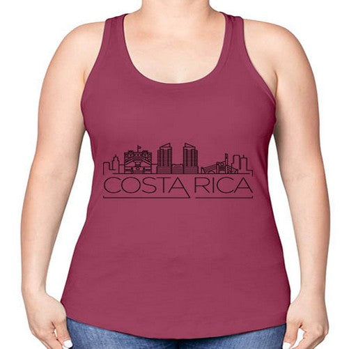 Costa Rica Minimal Skyline 631# - cities -Racerback Tank
