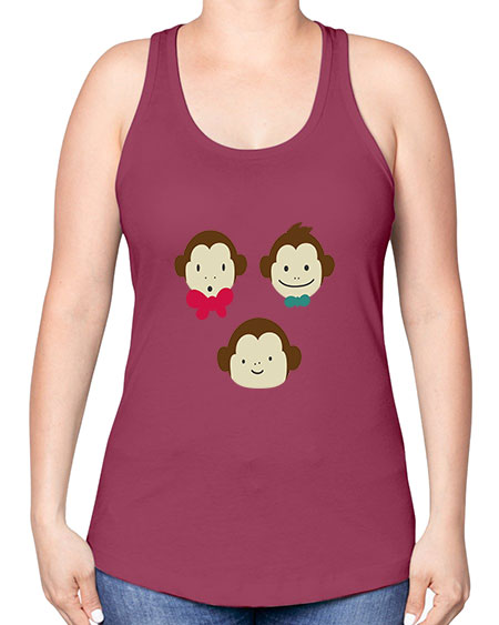 Cute_little_monkeys_5425 - monkey -Racerback Tank
