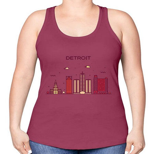 DetroitMI 665# - cities -Racerback Tank