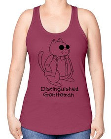 Distinguished Gentleman - cats -Racerback Tank