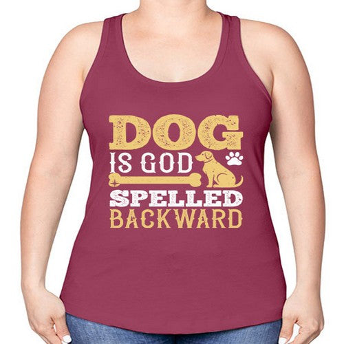 Dog is God spelled backward Style 129# - dogs -Racerback Tank