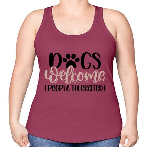 Dogs Welcome Style 21# - dogs -Racerback Tank
