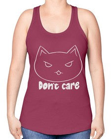 Dont Care - cats -Racerback Tank