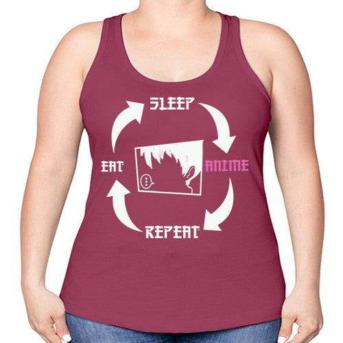 Eat Sleep Anime Repeat Anime Anime 226# - anime -Racerback Tank