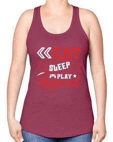 Eat Sleep Play repeat 8# - video games -Racerback Tank