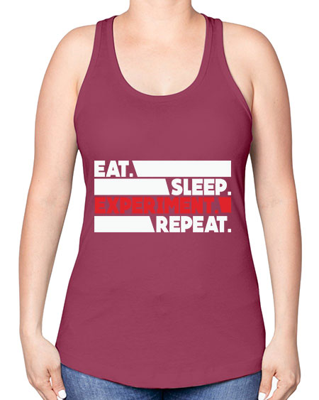 EatSleepExperimentRepeatScientistSkinite Scientist Skinite 274# - general science -Racerback Tank