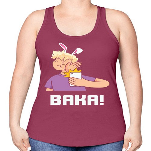 Funny Anime Baka Rabbit Slap Anime 228# - anime -Racerback Tank