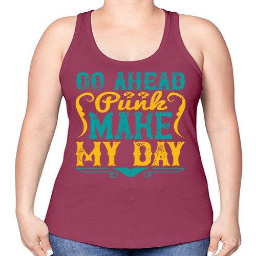Go Ahead Punk Make My Day Style 45# - dogs -Racerback Tank