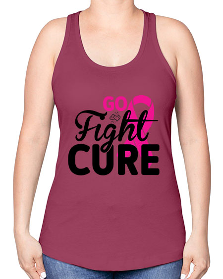 Go Fight Cure 23# - breast cancer -Racerback Tank