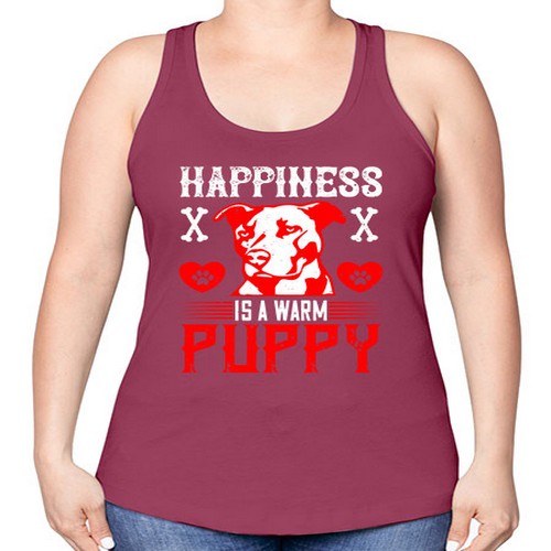 Happiness is a warm puppy Style 201# - dogs -Racerback Tank