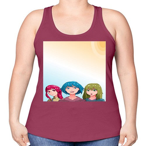 Happy three friend 20# - anime -Racerback Tank