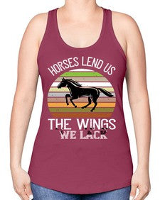 Horses lend us the wings we lack Style 43# - horse -Racerback Tank
