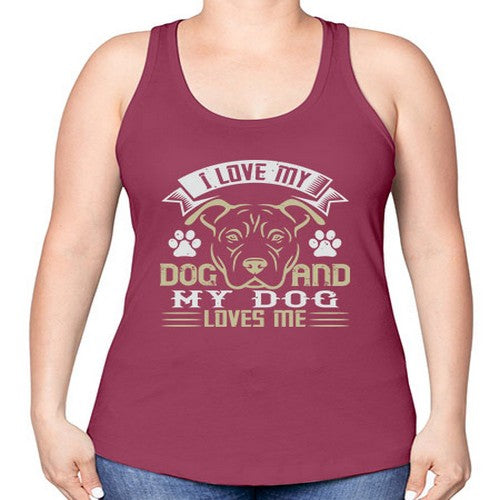 I Love My Dog and my Dog Loves me Style 191# - dogs -Racerback Tank