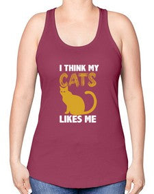 I Think My Cats - cats -Racerback Tank