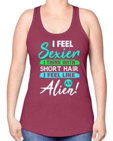 I feel sexier with short hair 12# - ufo -Racerback Tank