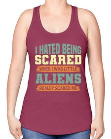 I hated being scared when i was little 13# - ufo -Racerback Tank