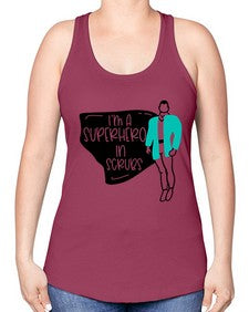 Im A Superhero In Scrubs Style Style 972# - nurse -Racerback Tank