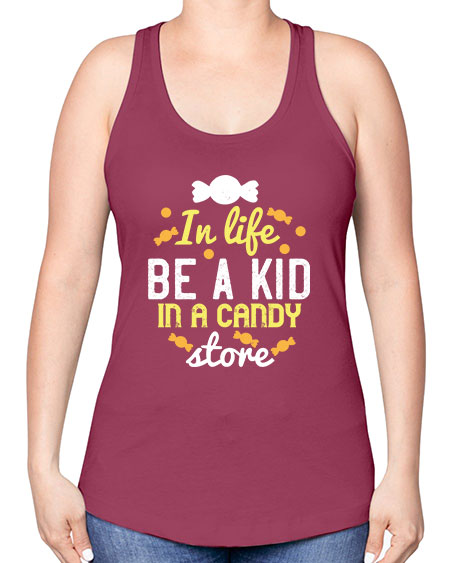 In life be a kid in a candy store Style 122# - kids -Racerback Tank