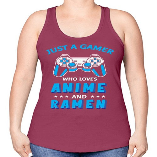 Just A Gamer Who Loves Anime and Ramen 262# - anime -Racerback Tank