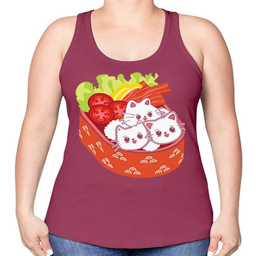 Kawaii Cat Boxed Lunch Anime Anime 266# - anime -Racerback Tank