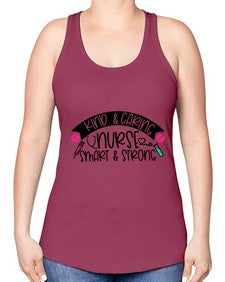 Kind Caring Nurse Smart Strong Style Style 1032# - nurse -Racerback Tank